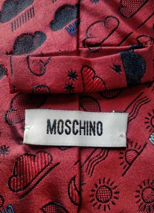 Галстук краватка бордова монограма moschino3 фото