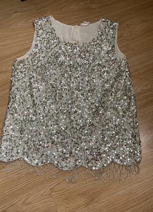 Маєчка в паєтках майка с паетками блуза