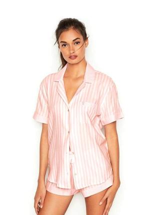 Атласна піжама victoria's secret, шовкова піжама, атласна сорочка, блуза, сатинова сорочка