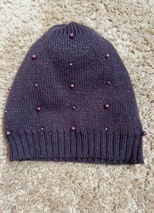 Шапка фиолетова 100 грн