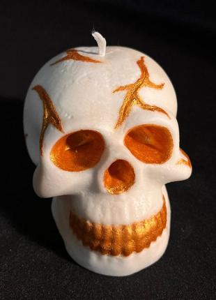 Соевая свеча череп с золотым декором ручной работы формовые skull декоративные