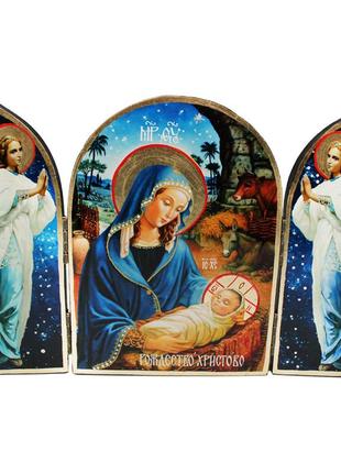 Деревянная икона раскладная рождество христово,33,5х22,5; 22,5х16,5 см (814-8003)3 фото