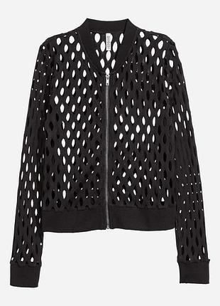 Женская кофта h&m черная бомбер на молнии размер s 44