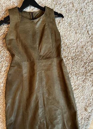 Платье футляр натуральное кожа max mara