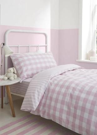 Постельный набор, хлопковая постель в полоску, розовое постельное белье в клетку