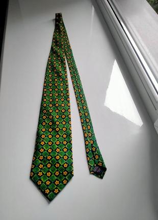 Зеленый галстук галстук next с цветами1 фото
