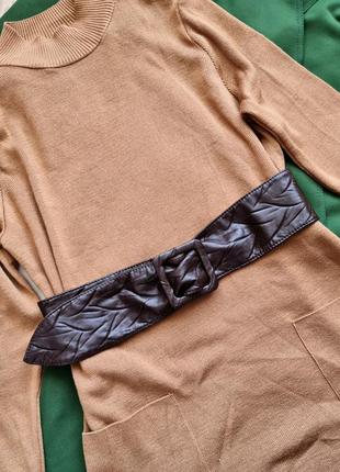Кожаный пояс универсальный пояс женский из натуральной кожи коричневый ремень широкий винтажный ремень пояс для плаща2 фото