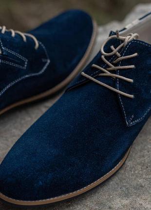Дерби синего цвета - удобная замшевая обувь3 фото
