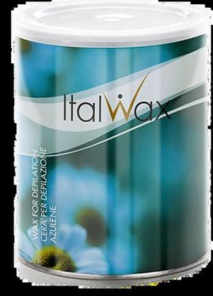 Теплый воск в банке для депиляции italwax, азулен, 800 мл