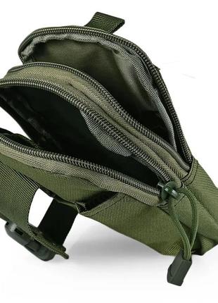 Тактичний комплект 2в1: ремінь тактичний assaulter 140 см олива + сумка поясна тактична, підсумок оліва4 фото