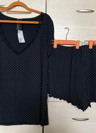 3xl пижама с шортами h&m. большой размер.