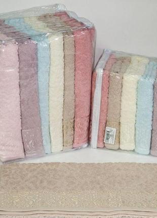 Набор полотенец cestepe cotton delux jacquard 6 штук, 50x90см, 2636_yakut