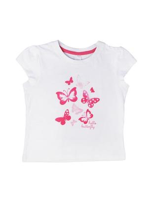 Детская летняя пижама для девочки в бабочки 98-104 белый-розовый palomino2 фото