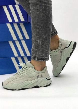 Стильные кроссовки adidas в мятном цвете из замши ////😍7 фото