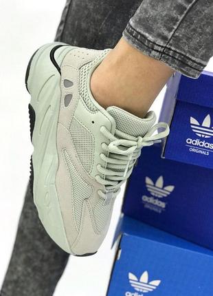 Стильные кроссовки adidas в мятном цвете из замши ////😍8 фото