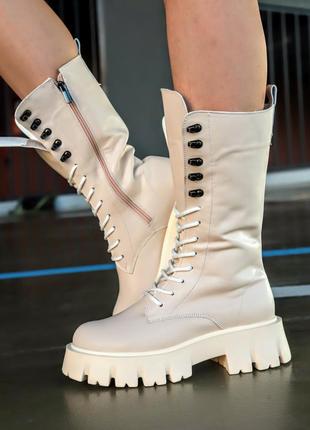 Ботинки милитари бежевые натуральная кожа р36-41 берцы сапоги черевики мілітарі шкіра берци чоботи