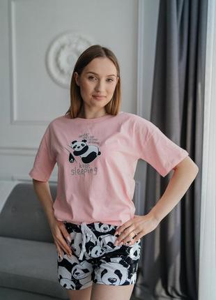 Пижама женская, комплект для дома и сна шорты и футболка1 фото