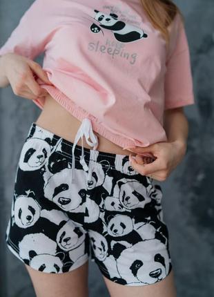 Пижама женская, комплект для дома и сна шорты и футболка3 фото