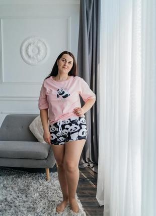 Пижама женская, комплект для дома и сна шорты и футболка7 фото