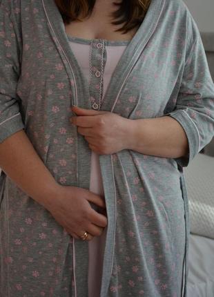 Комплект женский двойка ночная рубашка с халатом большие размеры (батал)5 фото