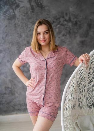 Пижама женская, комплект для дома и сна шорты и футболка8 фото