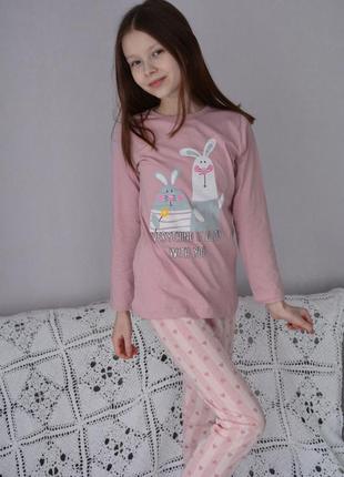 Красивая и стильная детская пижама для девочки (штаны и кофта)9 фото