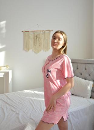 Ночная рубашка для дома и сна с коротким рукавом на пуговицу норма и батал (большие размеры)❤️6 фото