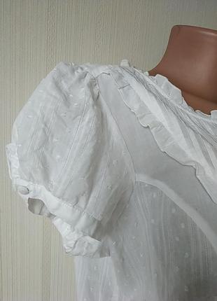 Блузка с коротким рукавом, тонкий коттон, идеальное состояние, пог 61 см3 фото