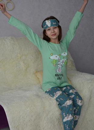 Красивая и стильная детская пижама для девочки (штаны и кофта)