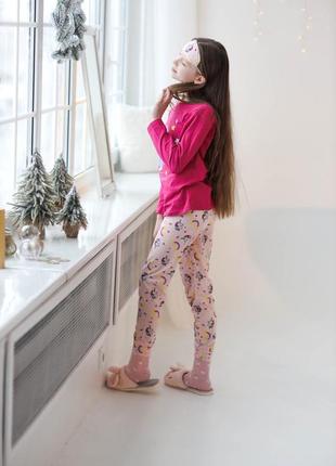 Красивая и стильная детская пижама для девочки (штаны и кофта)6 фото