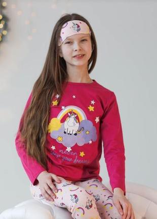 Красивая и стильная детская пижама для девочки (штаны и кофта)8 фото