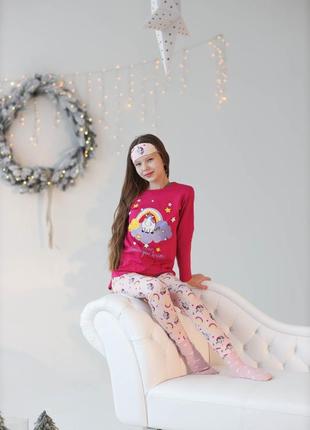 Красивая и стильная детская пижама для девочки (штаны и кофта)7 фото