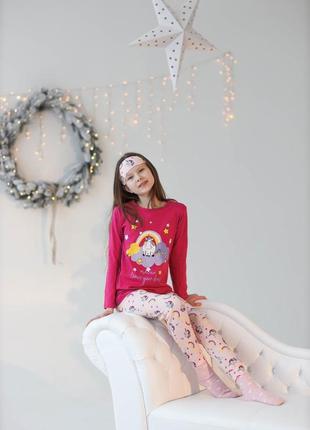 Красивая и стильная детская пижама для девочки (штаны и кофта)2 фото