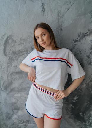 Пижама женская, комплект для дома и сна шорты и футболка8 фото