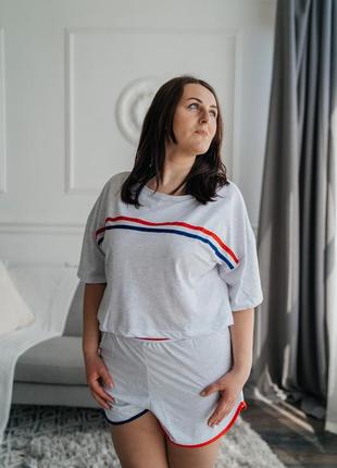 Пижама женская, комплект для дома и сна шорты и футболка6 фото