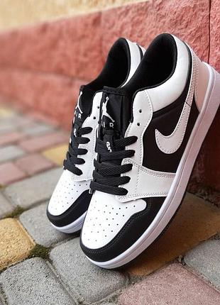 Чоловічі черно-білі кросівки nike air jordan 1 low 🆕 найк джордан