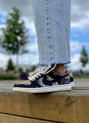 Женские кроссовки nike sb dunk low x travis scott cactus jack grey / smb9 фото