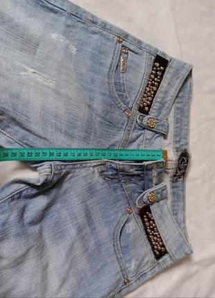 Новые женские джинсы со стразами l&d milano светло голубенькие4 фото