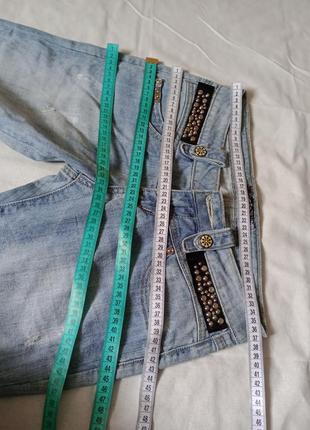 Новые женские джинсы со стразами l&d milano светло голубенькие3 фото