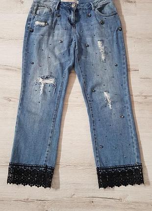 Джинсы next с камнями сваровски размер l-xl