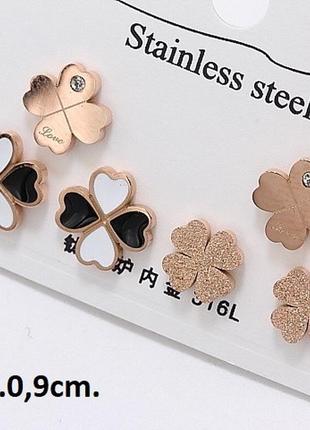 Серьги из медицинского золота stainless steel, xuping позолоченные