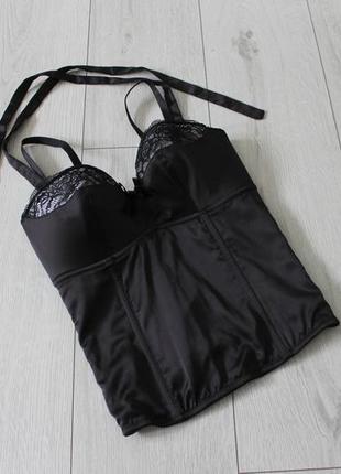 Элегантный черный корсет/топ lingerie