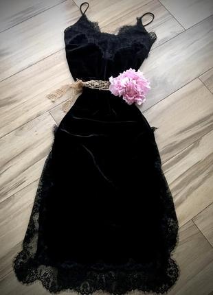 Couture, preto, платте бархатное в бельевом стмое премиум бренд