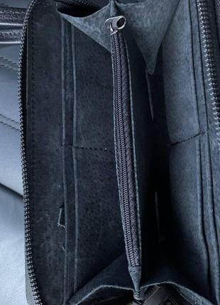 Мужской кожаный клатч портмоне на 2 отдела, кошелек барсетка натуральная кожа3 фото
