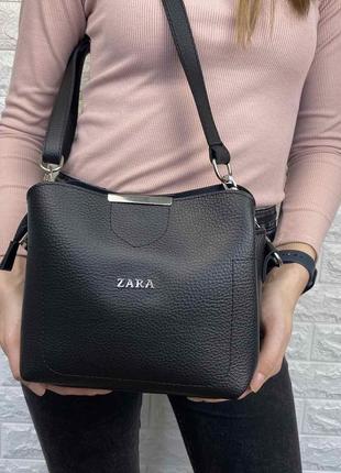 Женская мини сумочка на плечо эко кожа черная, качественная классическая маленькая сумка для девушек4 фото