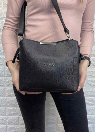 Женская мини сумочка на плечо эко кожа черная, качественная классическая маленькая сумка для девушек5 фото