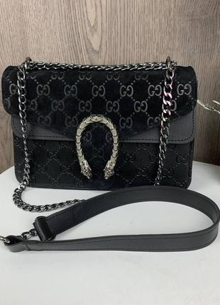 Жіноча замшева сумочка клатч з підковою в стилі гучі, міні сумка на ланцюжку r_959