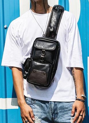 Мужская сумка барсетка на плечо мессенджер органайзер6 фото