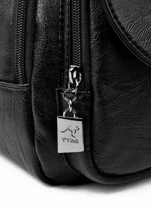 Стильный и модный женский городской рюкзак сумка с кенгуру, женская мини бананка рюкзак на плечо эко кожа6 фото
