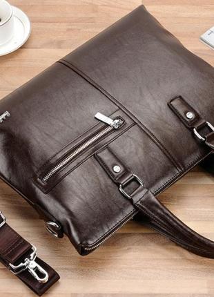 Качественная мужская сумка для документов а4 мужской портфель дипломат деловой эко кожа для офиса3 фото
